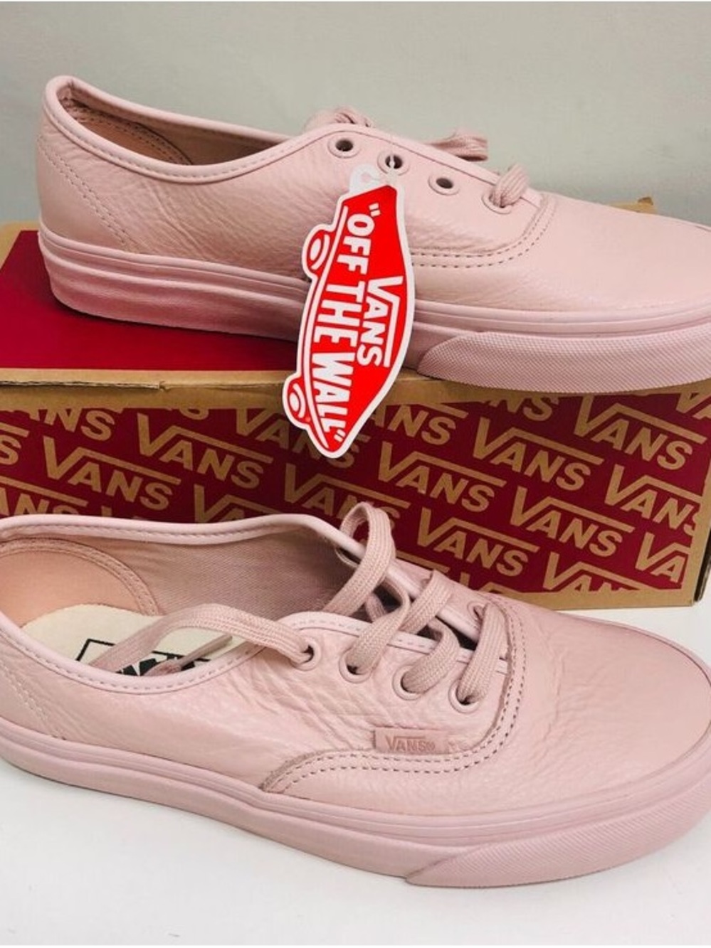 Vans Pink Leather Low-Top Sneakers